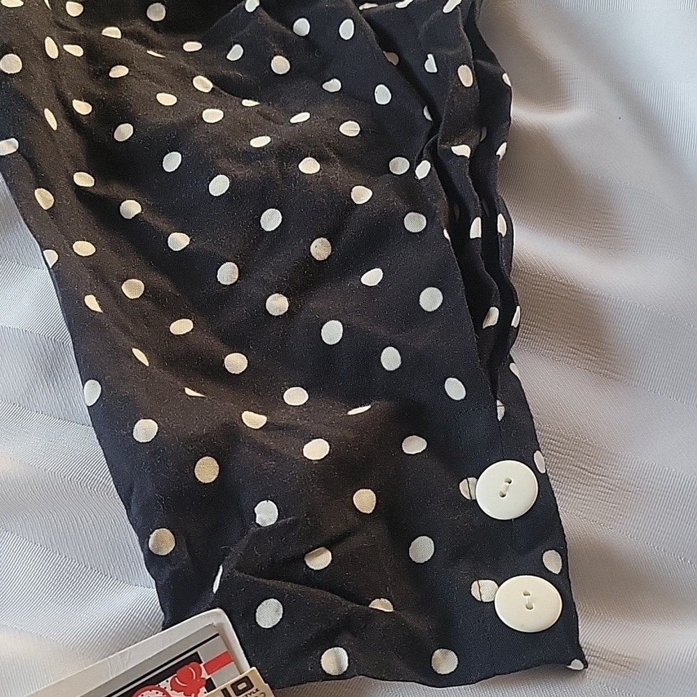 Shelly Michaels Vintage Black with White Polka Dot Dress, Size: 7/8, NWT - Picture 6 of 10